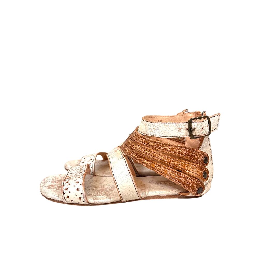 BED|STU Womens 8 Artemis Nectar Tan Lux Leather Handmade Sandals Boho